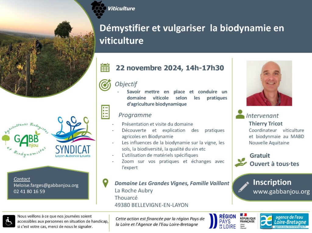 Démystifier et vulgariser la biodynamie en viticulture @ Domaine Les Grandes Vignes, Famille Vaillant | Bellevigne-en-Layon | Pays de la Loire | France